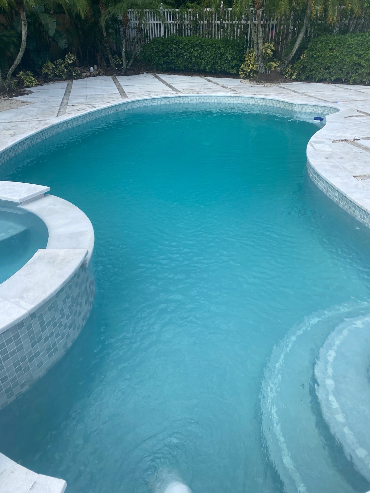Crystal clear pool after Florida's Best Pools 24-hour treatment — Boca Raton